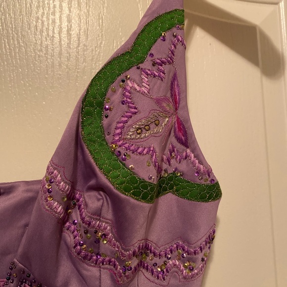 Mandalay Purple Silk Cocktail Dress Small (size 4) - Picture 5 of 6